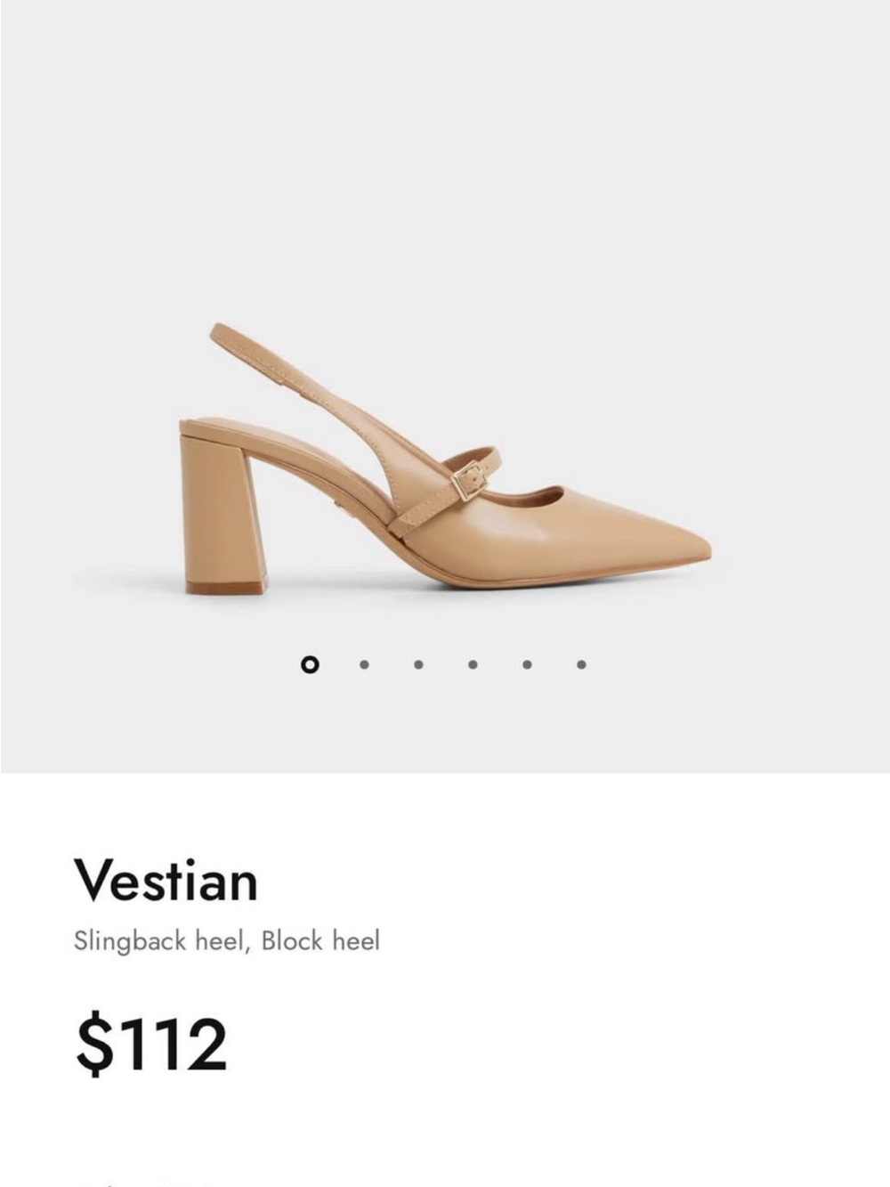 Aldo Vestian Pointed Slingback Block Heel in Tan